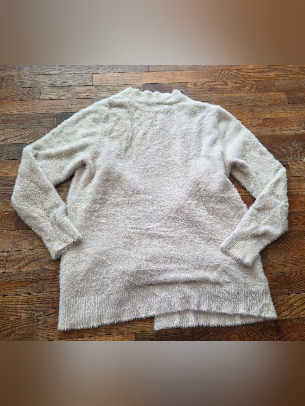 Rielle Soft Fuzzy Open-Front Cardigan Blush Color - Picture 2 of 6